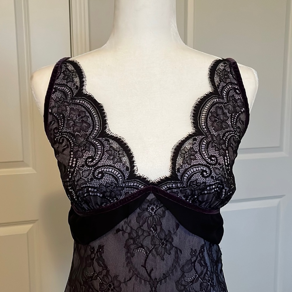 Gorgeous black lace and plum top, NWOT